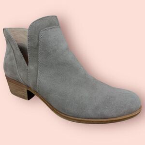 LUCKY BRAND Bebhina Waterproof Grey Suede Ankle Booties | US Size 9 (S156)